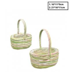 Korb Henkel grün 2/Set 21x16x11cm