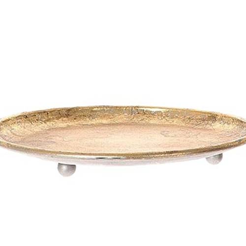 Metall Teller Taza gold D43cm H04cm