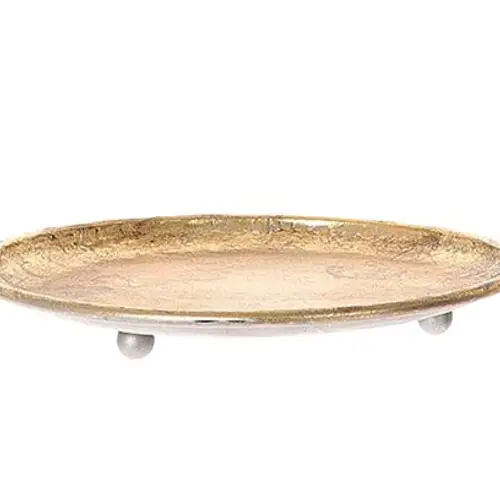 Metall Teller Taza gold D43cm H04cm
