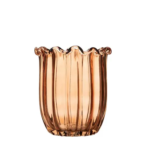 Glas Vase Lotus braun D19cm H20cm