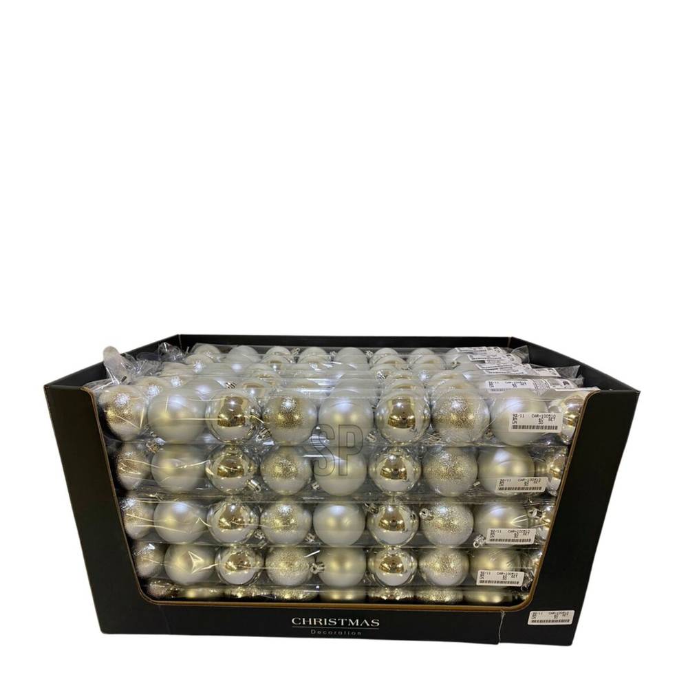 Kugel Plastik mix silber D06cm x9