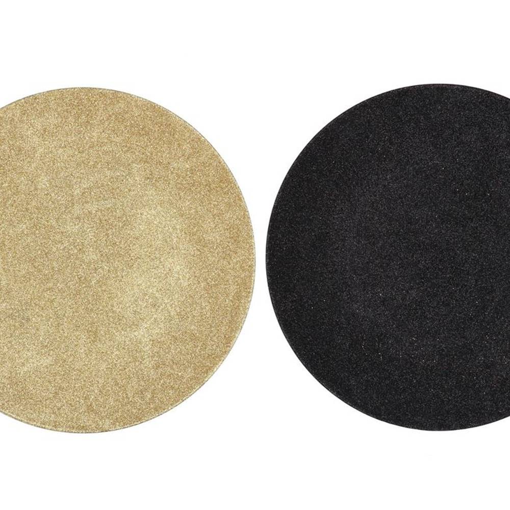 Melamine Teller schwarz gold rund 40x40x2cm