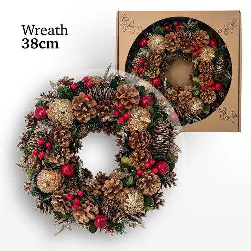 Kranz Xmas rot/gold D38cm 