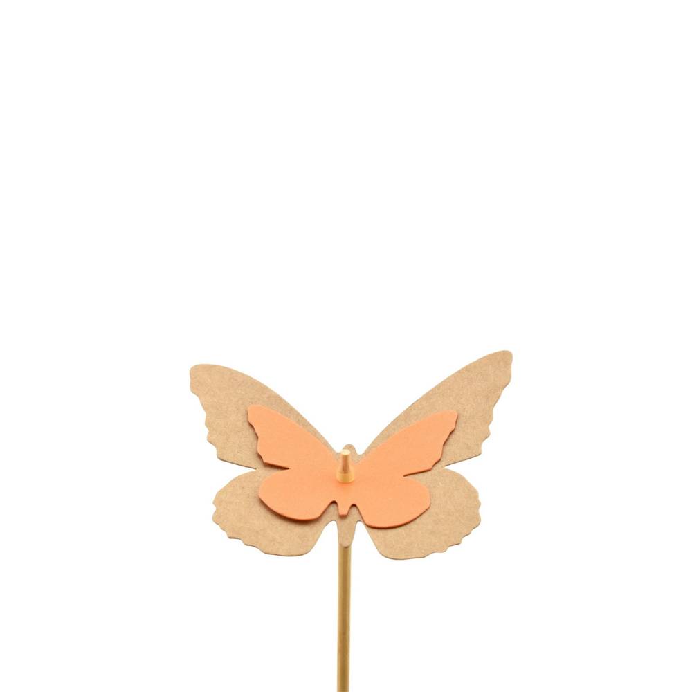 Schmetterling Kraft auf Stab orange L50cm D07cm 