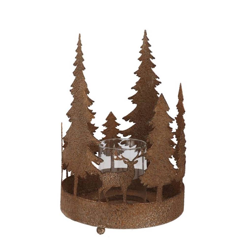 Metall Teelicht Kaya Xmas bronze 19x27cm