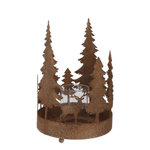 Metall Teelicht Kaya Xmas bronze 19x27cm