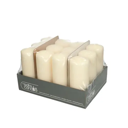 Stumpfkerze Safe creme D06cm H15cm