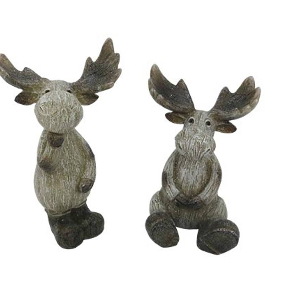 Deko Elch 2/Set braun D08cm H11.5cm