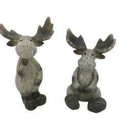 Deko Elch 2/Set braun D08cm H11.5cm