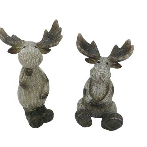 Deko Elch 2/Set braun D08cm H11.5cm