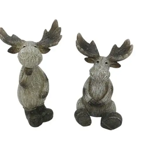 Deko Elch 2/Set braun D08cm H11.5cm