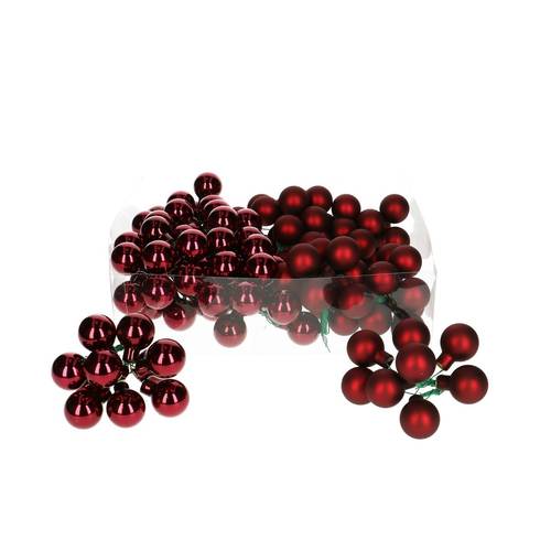 Kugel auf Draht dunkel rot mix D02.5cm x144