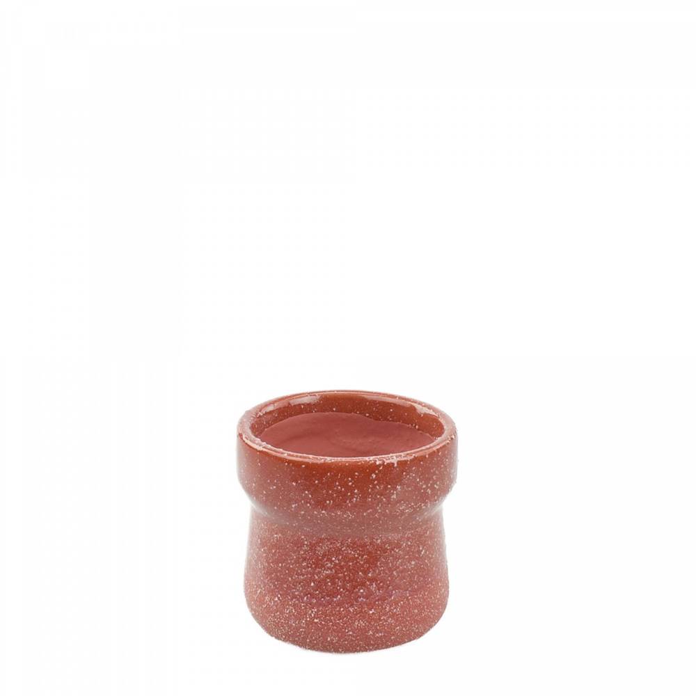 Keramik Übertopf Speckled rot D07cm H06.5cm