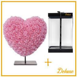 Foam Herz  Rosen hell rosa +Standard 15cm