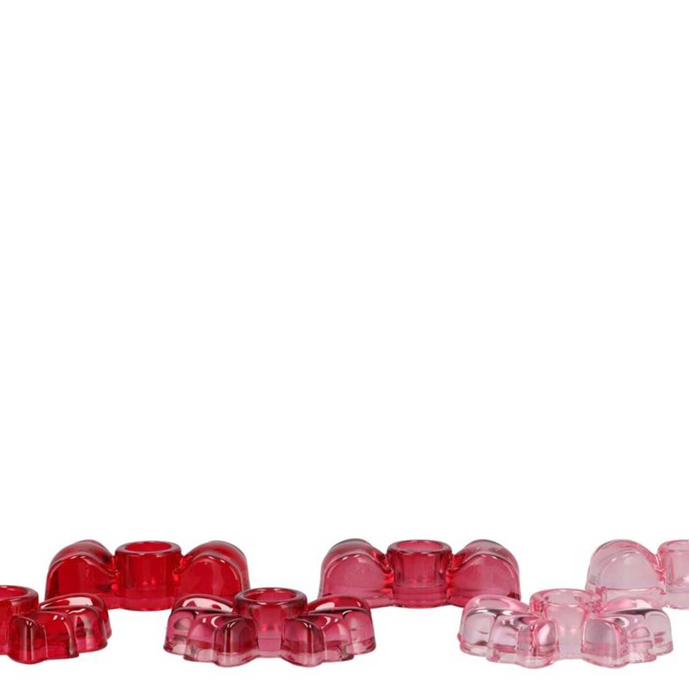 Kerzenständer Glas Bowy rosa mix 10x05x03cm