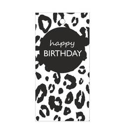 Karte Happy Birthday schwarz/weiss 05x10cm x20 