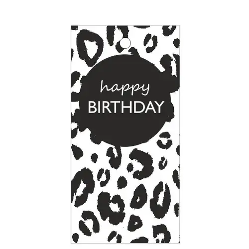 Karte Happy Birthday schwarz/weiss 05x10cm x20 