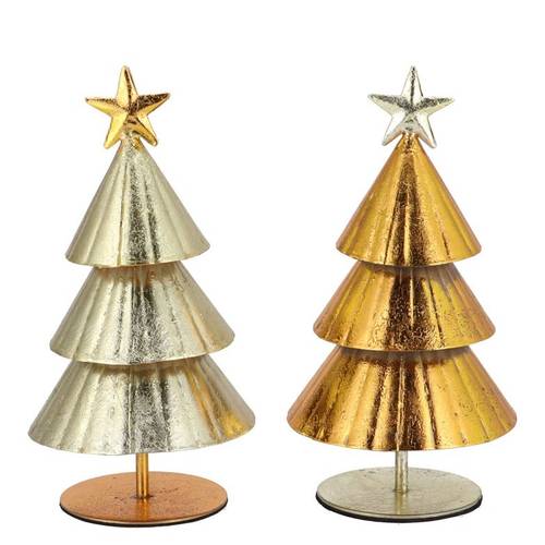 Deko Baum Majestic eisen gold mix 11x11x18cm