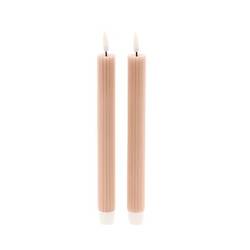 LED Kerze Streif braun D02.2cm L24.5cm x2 ex.AA