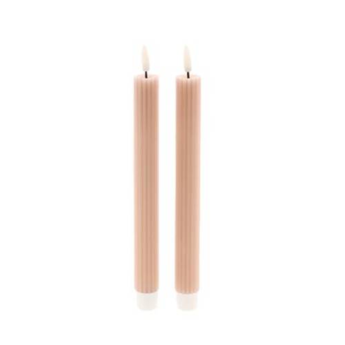 LED Kerze Streif braun D02.2cm L24.5cm x2 ex.AA