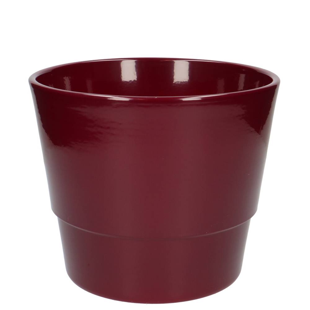 Keramik Übertopf Basic weinrot D18cm H15cm