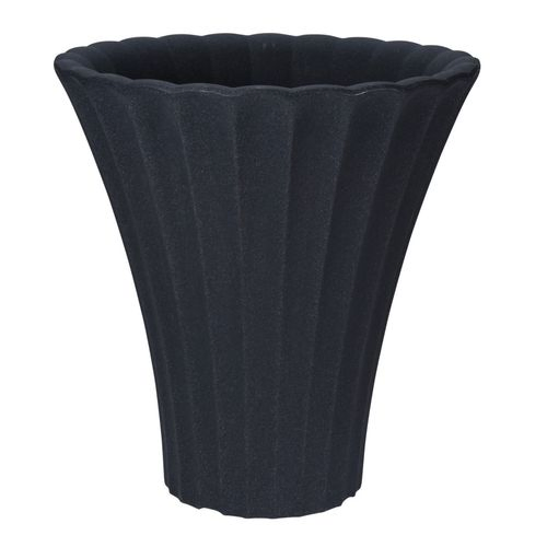 Outdoor Übertopf gerippt antherazit d40cm h42cm