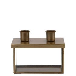 Kerzenständer Glas gold 13x8x8cm