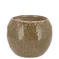 Keramik Übertopf Iron Stone sand 16x16x12cm