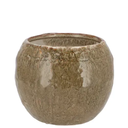 Keramik Übertopf Iron Stone sand 16x16x12cm