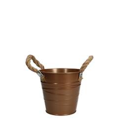 Zink Übertopf +Henkel Julia bronze D13cm H12cm 