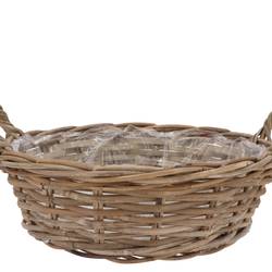 Korb Henkel Rattan braun D35cm H13cm