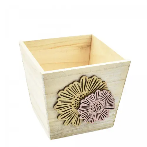 Holz Übertopf Dona rosa D13.5cm H12cm