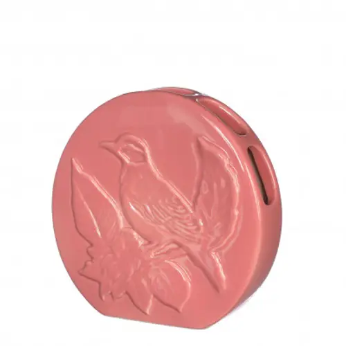 Keramik Vase Vogel rosa 20x06x20cm