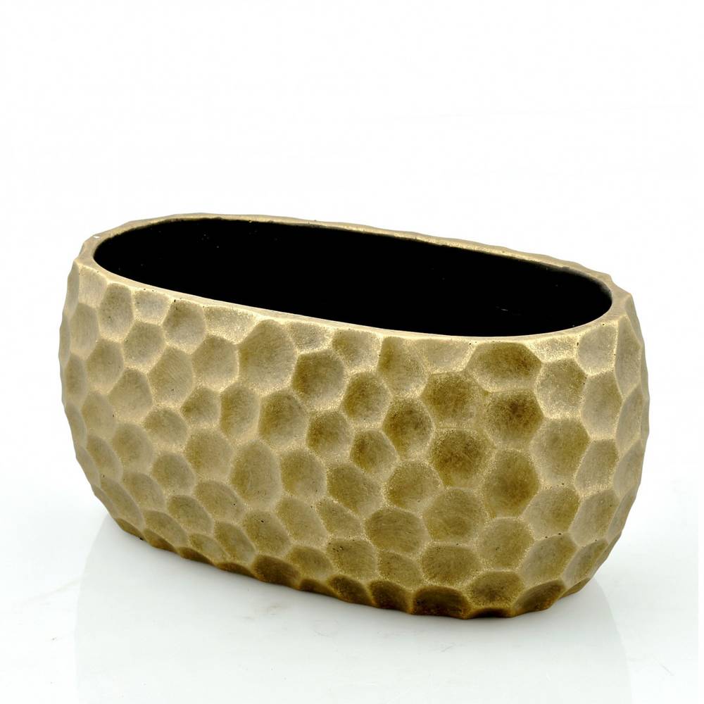Keramik Übertopf Honig gold 25x14x11cm
