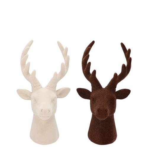 Hirsch Flock mix braun/creme 07x07x10cm