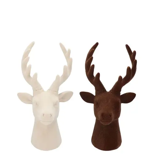 Hirsch Flock mix braun/creme 07x07x10cm