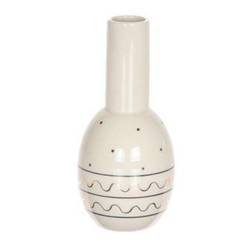 Keramik Vase Linien weiss D10cm H21cm