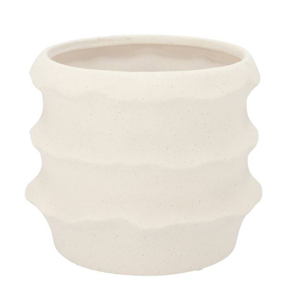 Keramik Übertopf Junia Structure weiss 19x19x15cm