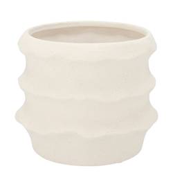 Keramik Übertopf Junia Structure weiss 19x19x15cm