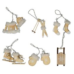 Deko Hänger Holz mix natur 5cm 6st