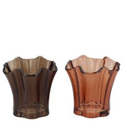 Glas Teelicht Jazz mix braun D10cm H09cm