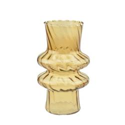 Glas Vase Jetro hell braun D12cm H20cm 