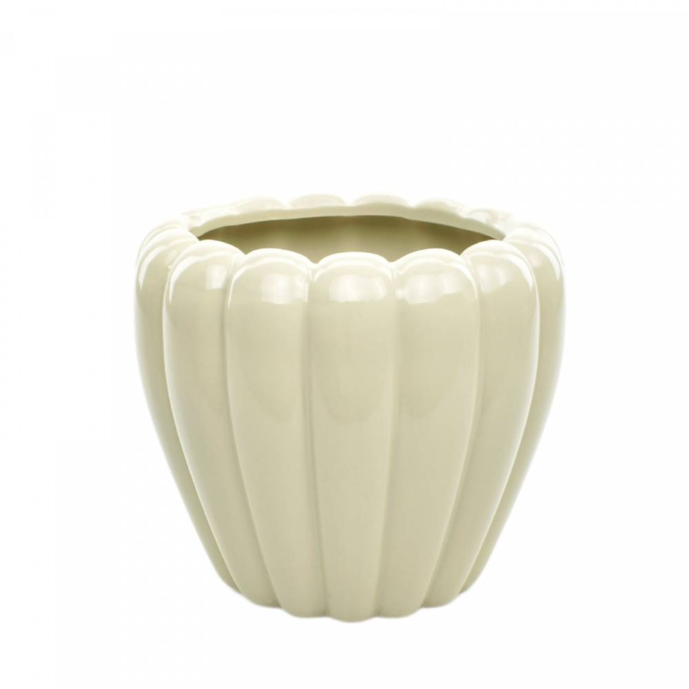 Keramik Übertopf Eva creme D16.5cm H14cm