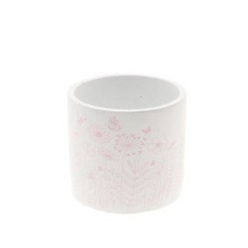 Keramik Übertopf Spring Garden weiss D14.5cm H13.5cm