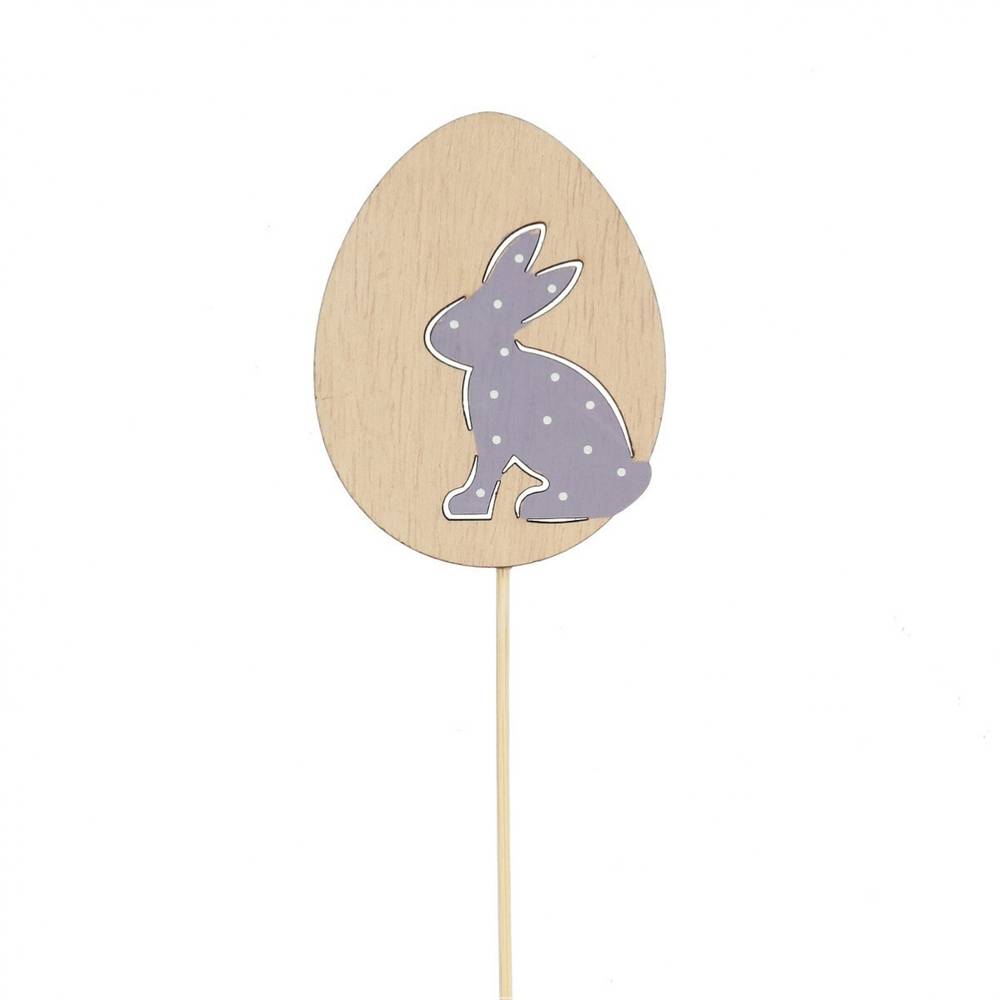 Ei+Kaninchen auf Stab Hoppy lila L50cm 08cm 
