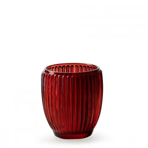 Glas Topf Millie rot D08.5cm H09.5cm