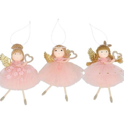 Deko Hänger Mädchen Loulou rosa mix 14x10x02cm