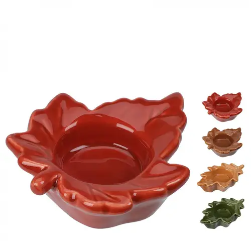 Teelichthalter Blatt mix 08.5x10x02.5cm