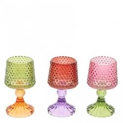Glas Teelicht Clary mix D08cm H15cm