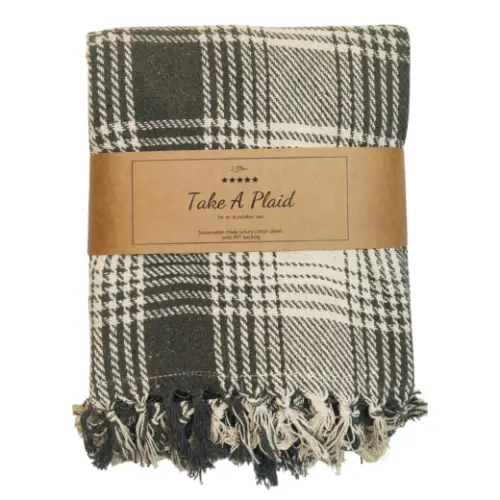 Picknickdecke grün/weiss 160x160cm